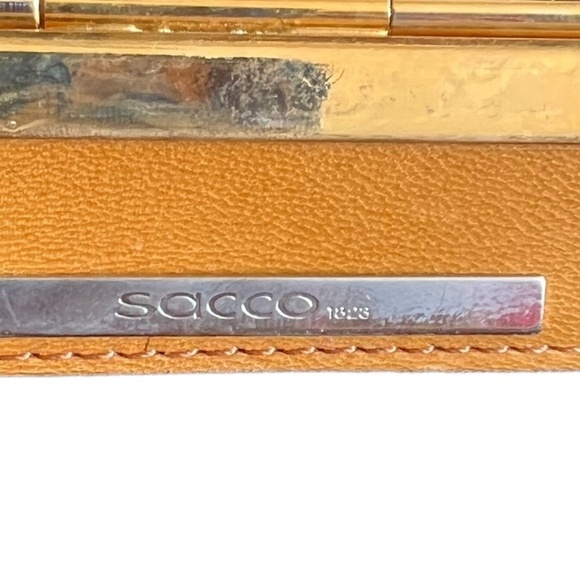 Sacco 1823 Italian Leather Bag With Swarovski Crystal, Tan - Picture 13 of 16